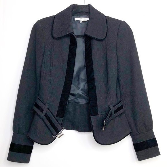ZARA basic black wool blend belted jacket - Picture 1 of 11